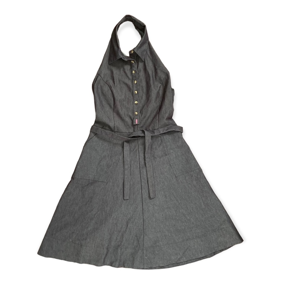 Isaac Mizrahi for Target Denim Chambray Halter Dress Womenβs 8 Blue